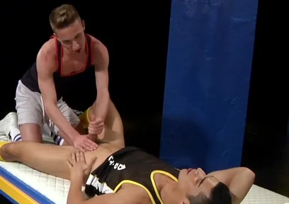 Ashtons Hand Helps With Sit-ups & Short Cocks With Lance Luciano And Ashton Webber