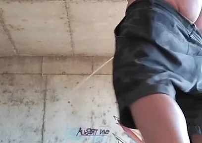 Outdoor Pissing and Showing Thong