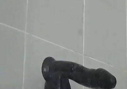 Riding a Large Black Cock Dildo 1