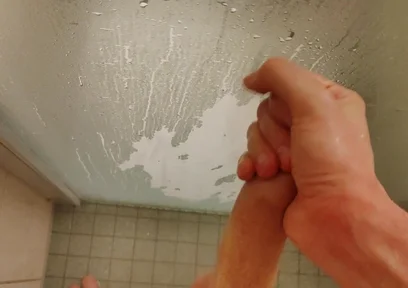 Piss and Cum on the Glass of My Shower