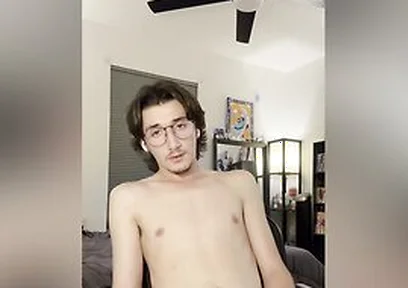 Nerdy Twink Jerks Off In His Bedroom