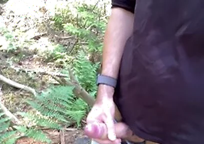 Hiking Dude Shows His Cock And