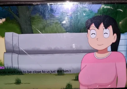Nobita Rubbed Her Stepmother's Breasts, All the Water From Her While Bathing.