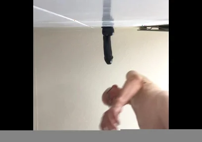 Good Views of Riding Large Black Cock Dildo