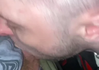 Kinkysirius in Chav Scally Outfit Sucks Hard by Leather Bear in the Public Restroom