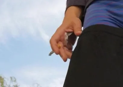 Hot Guy Caught Smoking and Sagging Outside (non-nude)