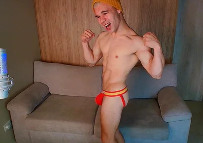 A Handsome Russian Guy Showing off His Muscles and Ass