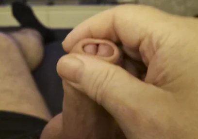 My Friend Lies on the Bed and Plays with His Big Cock Waiting for My Wet Hole