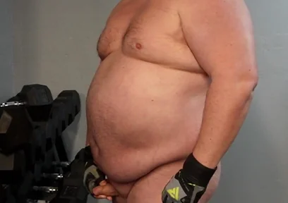 Muscle Chub Bear Working Out