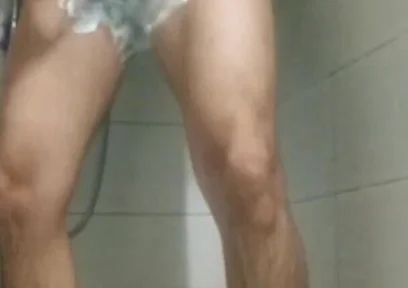 Shaving Cock and Asshole in The Shower