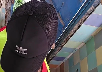 Two Construction Workers Making Out in the Company Bathroom.