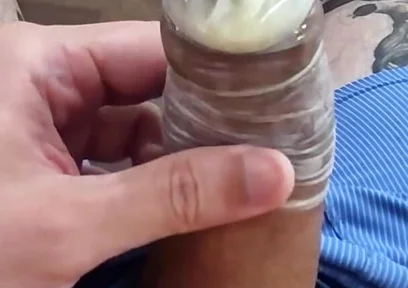 Giant and Thick Penis Releases Milk in the Condom