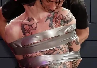 Nicky Tape Bondage in Rotate Table Sony