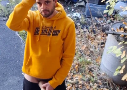 Masturbating in an Abandoned Factory Outdoors and Inside Halls