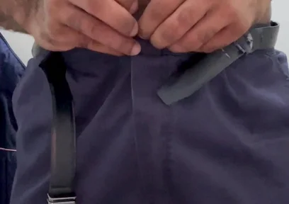 Security Guard Ejaculated on His Work Uniform in a Public Restroom.