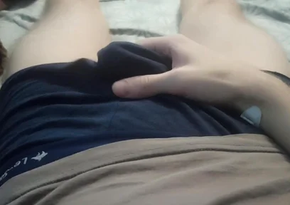 Guy in Panties Massages His