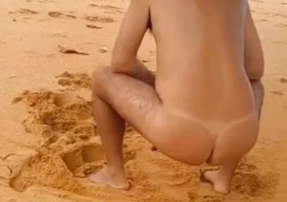 Ladysilva Naked on the Beach Showing off Her Sexy Tan Butt with a Sexy Tan Line