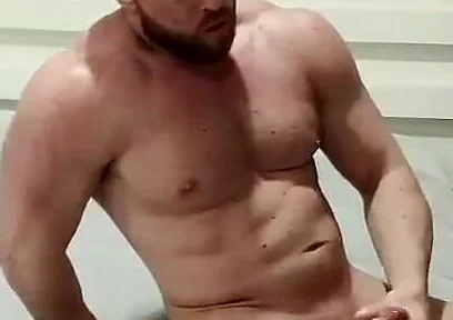 Muscular Blonde Musturbating