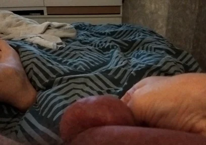 My Friend Lies on the Bed and Plays with His Big Cock