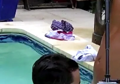 Twink fucked in the swimming pool by older for fun