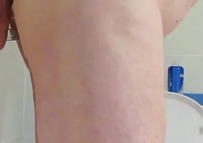Riding 9 Inch Glass Cock Close up Side View