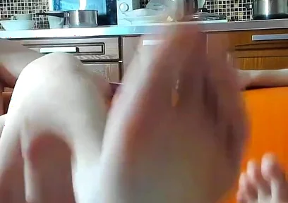 Boys Evgeny and Alex Show Their Feet to the Viewers